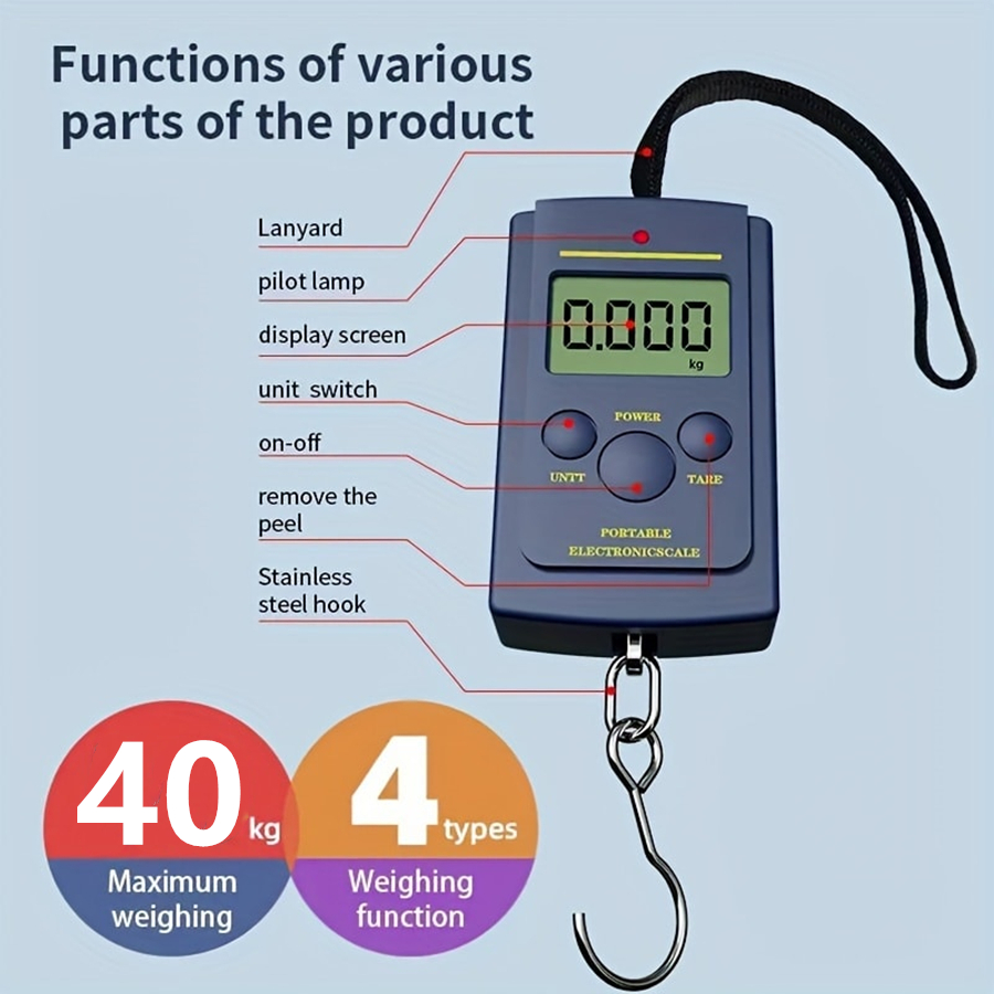 40kg 다기능 미니 전자 디지털 휴대용 교수형 저울은 - Electronics Repair Shops 리뷰 및 가격