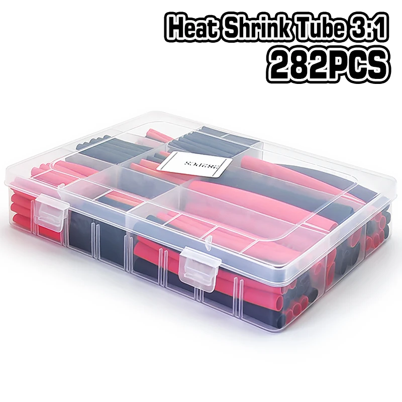 282Pcs 전자 케이블 열 수축 튜브 검정 빨강 폴리 - Electronics Repair Youtube 리뷰 및 가격